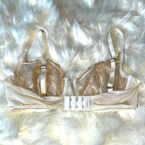 Victoria’s Secret Unlined Embellished Demi Cream Beige 34D - Picture 3 of 9